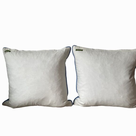 Celerie By Kemble Square Pillow Perigold Designer 20” Duck Feathers India Blue - Picture 4 of 10